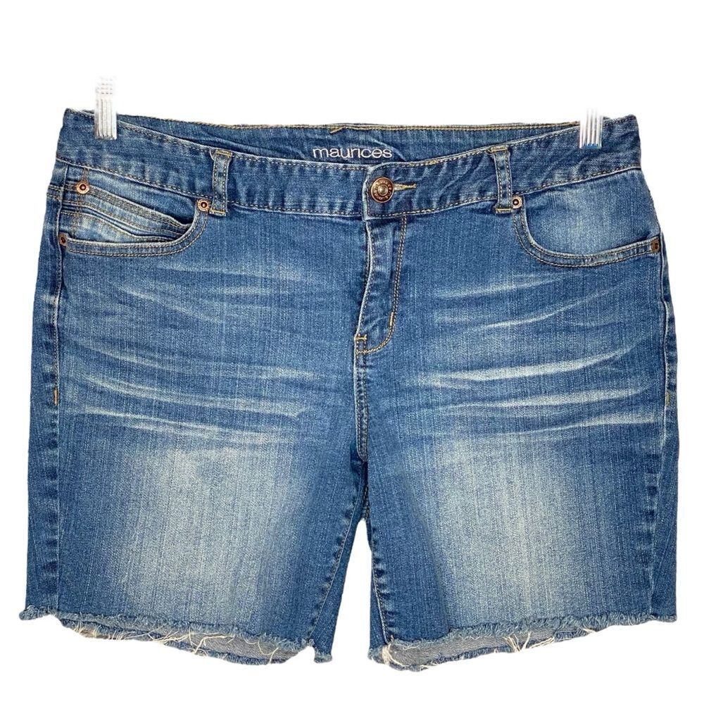 Maurices Blue Denim Cut Off Shorts Juniors Size 13-14 with Pockets